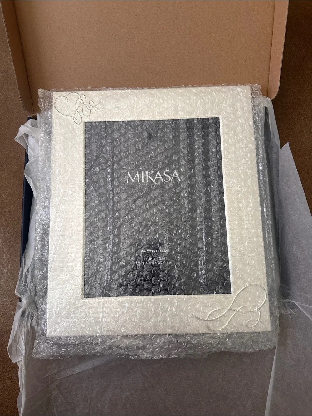 Mikasa Silver Photo Frame with Decorative Ribbon Motifs